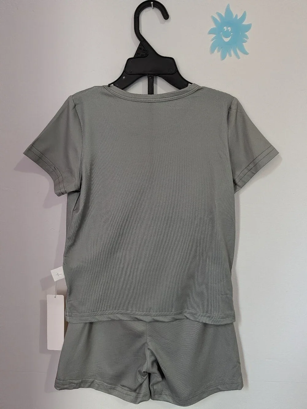 Kids Short Sleeve Gray Matching Tee and Shorts Set | Size 4 | New